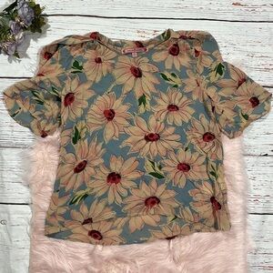 Trelise Cooper Daisy Floral Patterned Rayon Duke Blouse